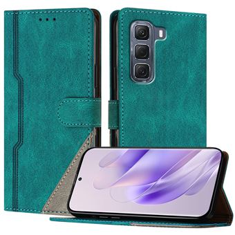 Capa FOXDOCK para Infinix Hot 60 Pro 4G | Fecho Magnético | Pele TPU Macia | 3 Compartimentos para Cartões | Função de Suporte | Verde - 1