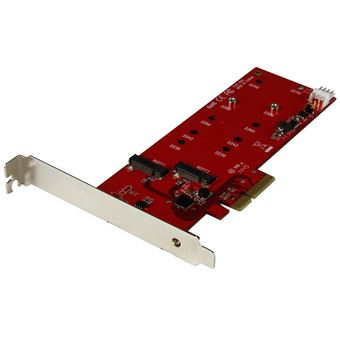 Placa/adaptador de Interface StarTech.com 2x placa controladora SSD SATA M.2 - PCIe | Vermelho - 1
