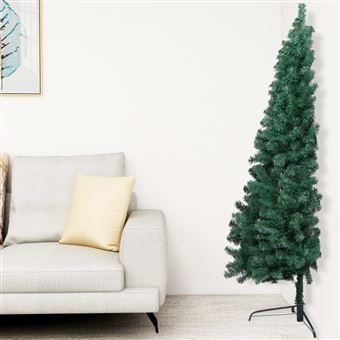 Meia Árvore de Natal Artificial vidaXL com Suporte | 120 cm | PVC - Verde - 1