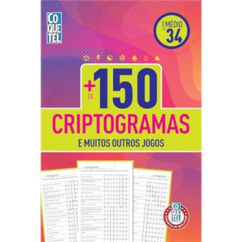 Livro Coquetel Mais De 150 Criptogramas Nível Médio Ed 34 - 1