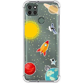 Capa Tumundosmartphone de silicone anti-choque para Motorola Moto G9 Power design com desenhos espaciais - 1