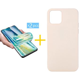 Pack 2 x Película de Hidrogel + Capa Accetel Apple iPhone 11 | Silicone Líquido - Rosa-Creme - 1
