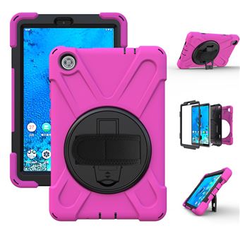 Capa Magunivers e TPU + Silicone com Suporte Giratório de 360 ??° e Alça de Ombro Rosa para Lenovo Tab M8 8 Tb-8505F/8505X - 1