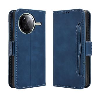 Capa FOXDOCK Protetora para Xiaomi Poco F7 Pro 5G | Suporte e Flip de couro PU | À Prova de Choque | Azul - 1