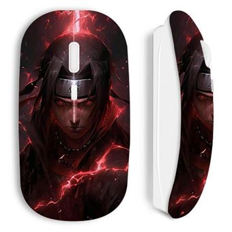 Rato Sem Fios Maniacase Itachi Uchiwa Anime 3D Fanart Branco - 1