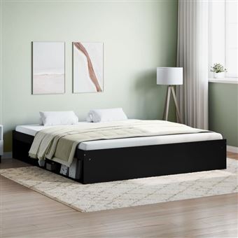 Estrutura de cama super king size vidaXL | 180x200 cm | preto - 1