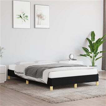 Estrutura de cama vidaXL | 120x190 cm | tecido preto - 1