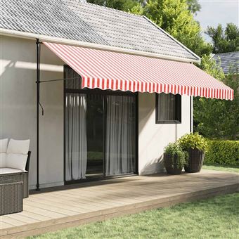 Tecido de substituição para Toldo vidaXL | 4,5x3,5 m | riscas vermelho/branco - 1