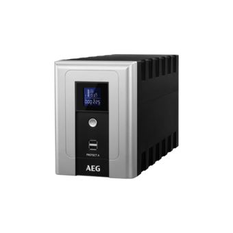 UPS AEG Protect A  Linha interativa 1600 VA 960 W 6 tomada(s) CA Preto e Prateado - 1