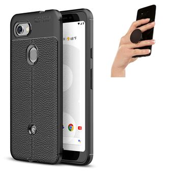 Capa Antiimpacto Rugged Leather + Popsocket para Google Pixel 3A - Preto - 1