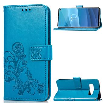 Capa Magunivers PU suporte de trevo azul para Samsung Galaxy S10