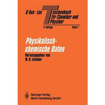 Taschenbuch Fur Chemiker Und Physiker - Band I Physikalisch-Chemische Daten - Paperback / softback - 2012 - 1