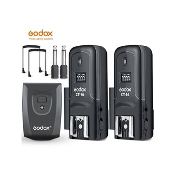 Disparadores Godox CT-16 com 2 receptores de 16 canais triggers para flash Canon, Nikon - 1