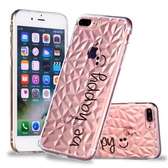 Capa TPU padrão de diamante 3D seja feliz para Apple iPhone 8 Plus/7 Plus