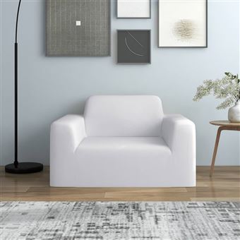 Capa de sofá Elástica vidaXL jersey de poliéster branco - 1