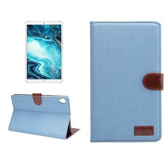 Capa Magunivers PU + TPU Pano de Calça Jeans com Apoio Azul para Huawei Mediapad M6 8.4-Inch - 1