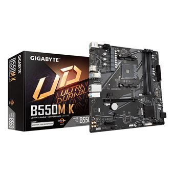 Motherboard GIGABYTE B550M K | Castanho - 1