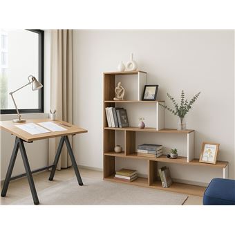 Estante Ideia Home Design Stairs | Carvalho Claro | Branco - 1