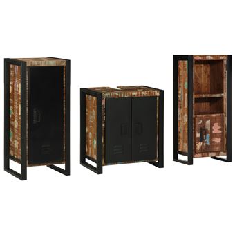 Conjunto de Móveis para WC vidaXL com Prateleira e Porta | 3 Peças - 1