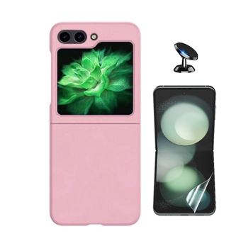 Kit Película Hydrogel Frente + Capa Silicone Líquido + Suporte Magnético Phonecare para Samsung Galaxy Z Flip6 | Rosa - 1