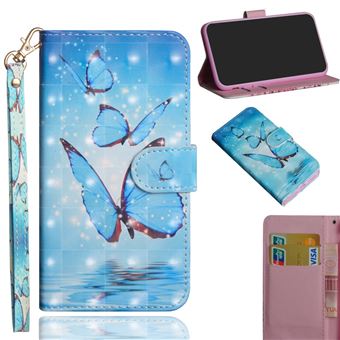 Capa Magunivers | TPU impressão de decoração de ponto de luz com alça borboletas azuis para Xiaomi Mi CC9 Pro/Mi Note 10/Mi Note 10 Pro