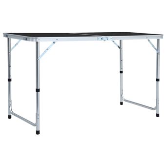 Mesa de Campismo Dobrável vidaXL 120x60 cm alumínio cinzento - 1