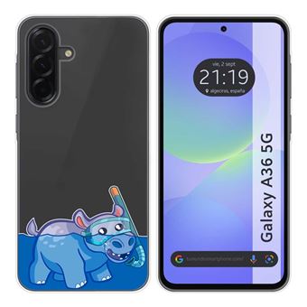 Capa TUMUNDOSMARTPHONE de Silicone Transparente para Samsung Galaxy A36 5G com design de desenhos de soluço - 1