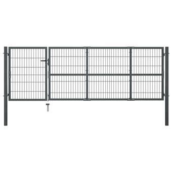 Portão de Jardim vidaXL com postes 350x100 cm aço antracite - 1