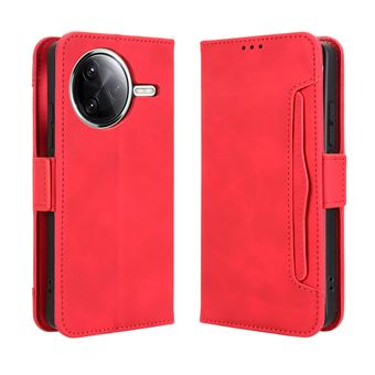 Capa FOXDOCK Protetora para Xiaomi Poco F7 Pro 5G | Suporte e Flip de couro PU | À Prova de Choque | Vermelho - 1