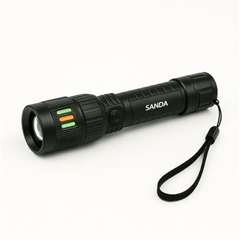 Lanterna LED SANDA SD-5627 | Recarregável | Preto - 1