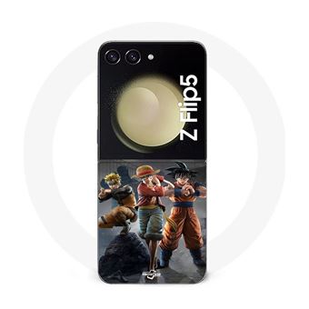 Capa Maniacase para Samsung Galaxy Z Flip5 Sangoku Naruto Luffy One Piece Dragon Ball Z 3D Anime Manga - 1