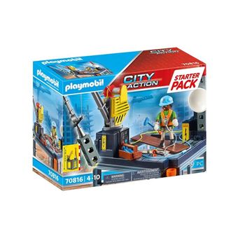 Construção do Playmobil Starter Pack com Guindaste 70816 - 1