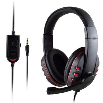Auscultadores Gaming Goeik com Microfone e Botão de Controlo de Volume | Jack 3.5mm - Preto e Vermelho - 1