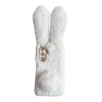 Capa FOXDOCK para Samsung Galaxy S25 Plus | Orelhas de coelho | Silicone | Pêlo | Branco - 1