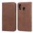 Capa Magunivers PU Absorvido Automaticamente com Apoio Café para Samsung Galaxy A40_0