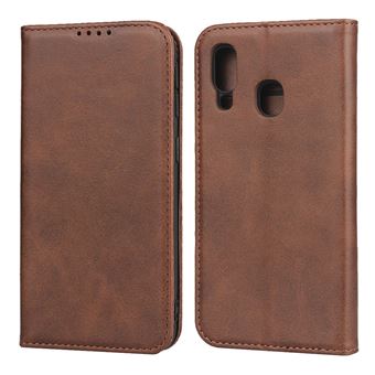 Capa Magunivers PU Absorvido Automaticamente com Apoio Café para Samsung Galaxy A40