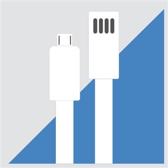 Cabo USB microtech et97ws/c2 1 m usb 2.0 usb a micro-usb b branco - 1