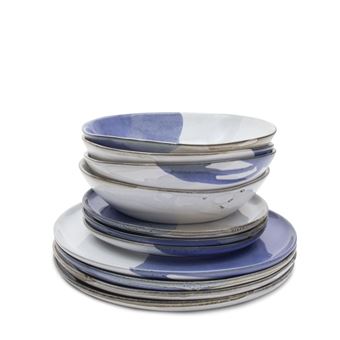 Conjunto de Refeição Master Swiss Salty Sea | 12 Unidades | Grés fino | Porcelânico | Azul - 1