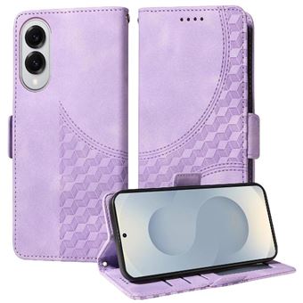 Capa FLOODKING para Samsung Galaxy S25 Edge | Design Acolchoado | Couro PU Premium | Roxo - 1
