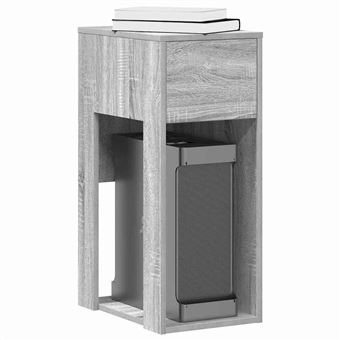 Suporte torre de computador com gaveta vidaXL | 30x44x74 cm | cinza sonoma - 1