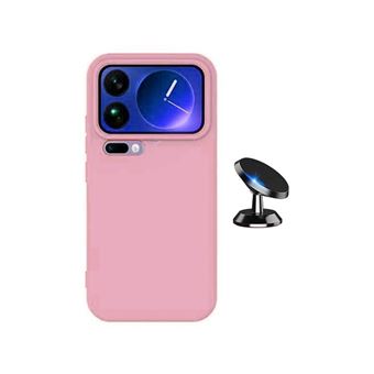 Kit Suporte Magnético + Capa Silicone Líquido Phonecare para Xiaomi 17 Pro Max 5G - Rosa - 1