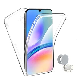 Kit Capa 360° Proteção Frente e Verso + 1 Handholder + 1 Suporte Handholder Branco Gift4Me para Samsung Galaxy A16 5G | Transparente/Branco - 1