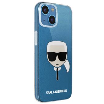 Capa de Lantejoulas Karl Lagerfeld para iPhone 13 Mini com Icone Karl - Transparente - 1
