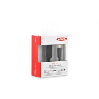 Cabo USB Ednet USB C / A Preto