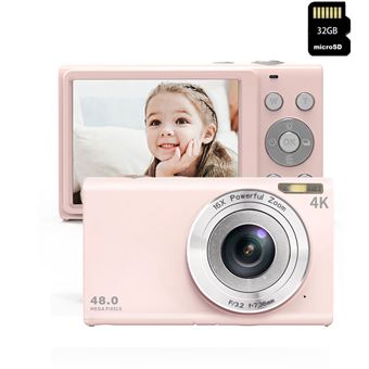 Câmara Compacta Digital LKC DC402AF 48MP | Resolução 4K | Tela de 2, 8'' | 32GB - Rosa - 1