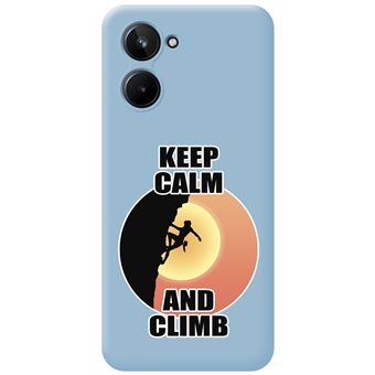 Capa Tumundosmartphone de silicone líquido azul para Realme 10 4G desenhos de escalada de mulher com design - 1