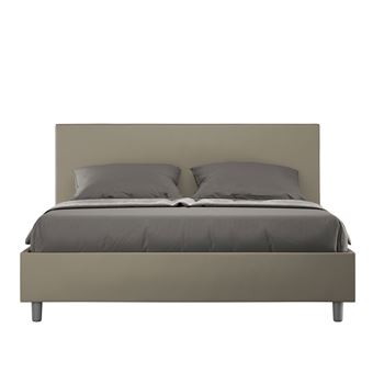 Cama de Casal Queen Size sem Estrado Estofada Ityhome Adele | 160x200 cm | Pele Sintética cappuccino - 1