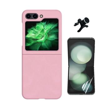 Kit Película Hydrogel Frente + Capa Silicone Líquido + Suporte Reforçado Phonecare para Samsung Galaxy Z Flip6 | Rosa - 1