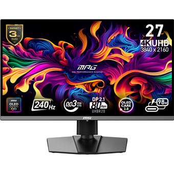 Monitor Gaming MSI MPG 272URX QD-OLED | QD-OLED | 4K UHD | 0,03 ms | 240 Hz | 26.5" | F - 1