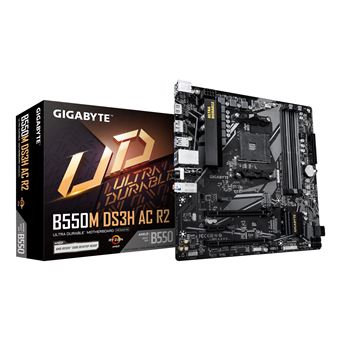 Motherboard GIGABYTE B550M DS3H AC R2 | Castanho escuro - 1